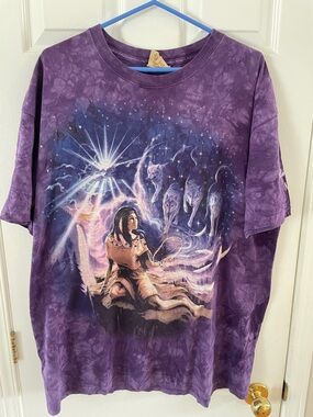 The Mountain Purple Tie-Dye Native Spirit Graphic Tee